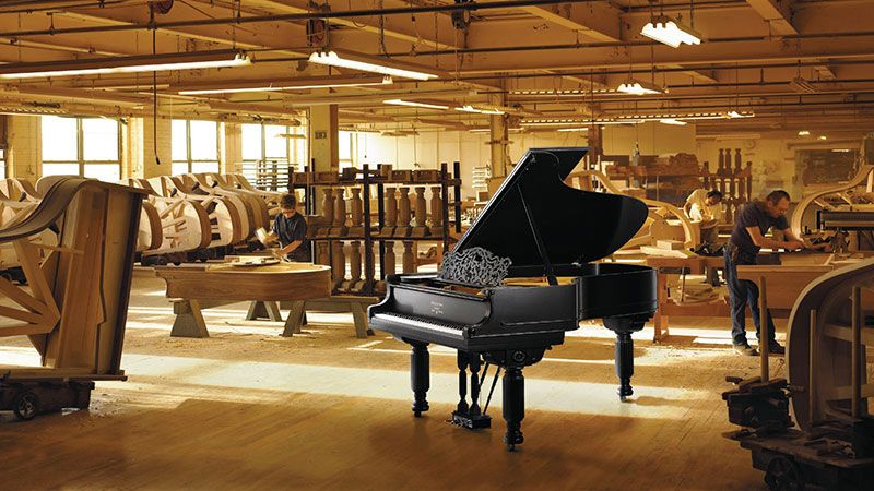 Steinway in factory